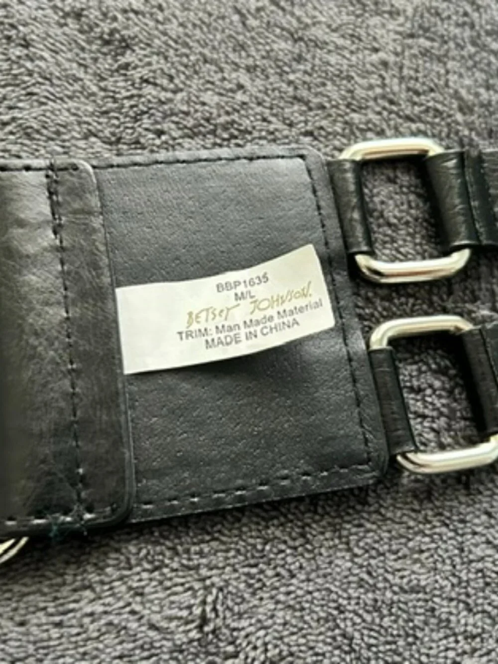 Vintage Betsey Johnson Black Stretch Belt BBP1635